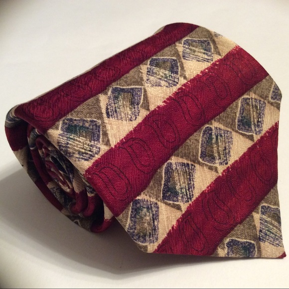 Givenchy Monsieur red geometric stripe silk tie - Picture 1 of 4